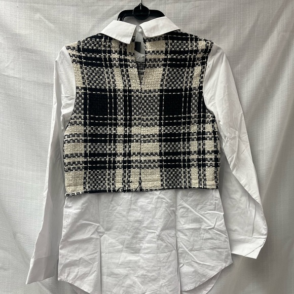 ASOS NEW LOOK 2 in 1 Boucle Popline Dress Shirt - NWT - Picture 3 of 5